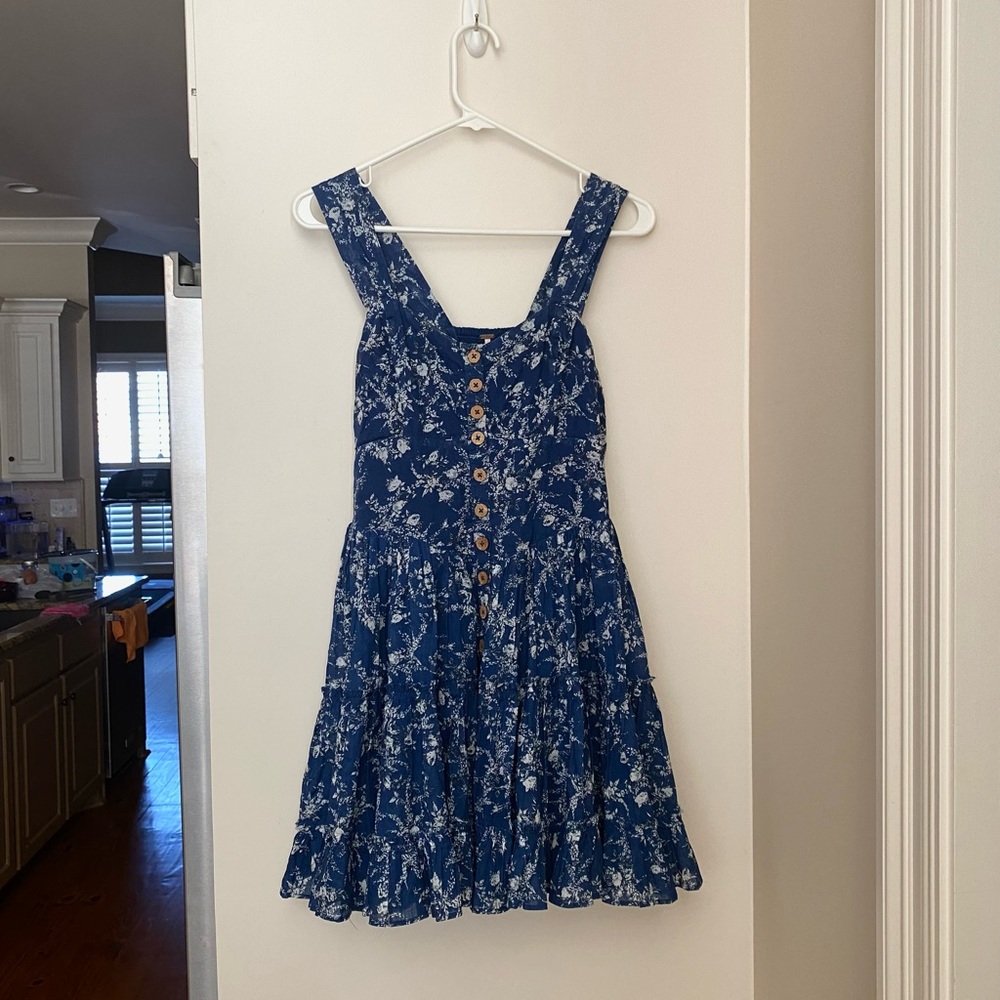Free people Floral Blue Dress